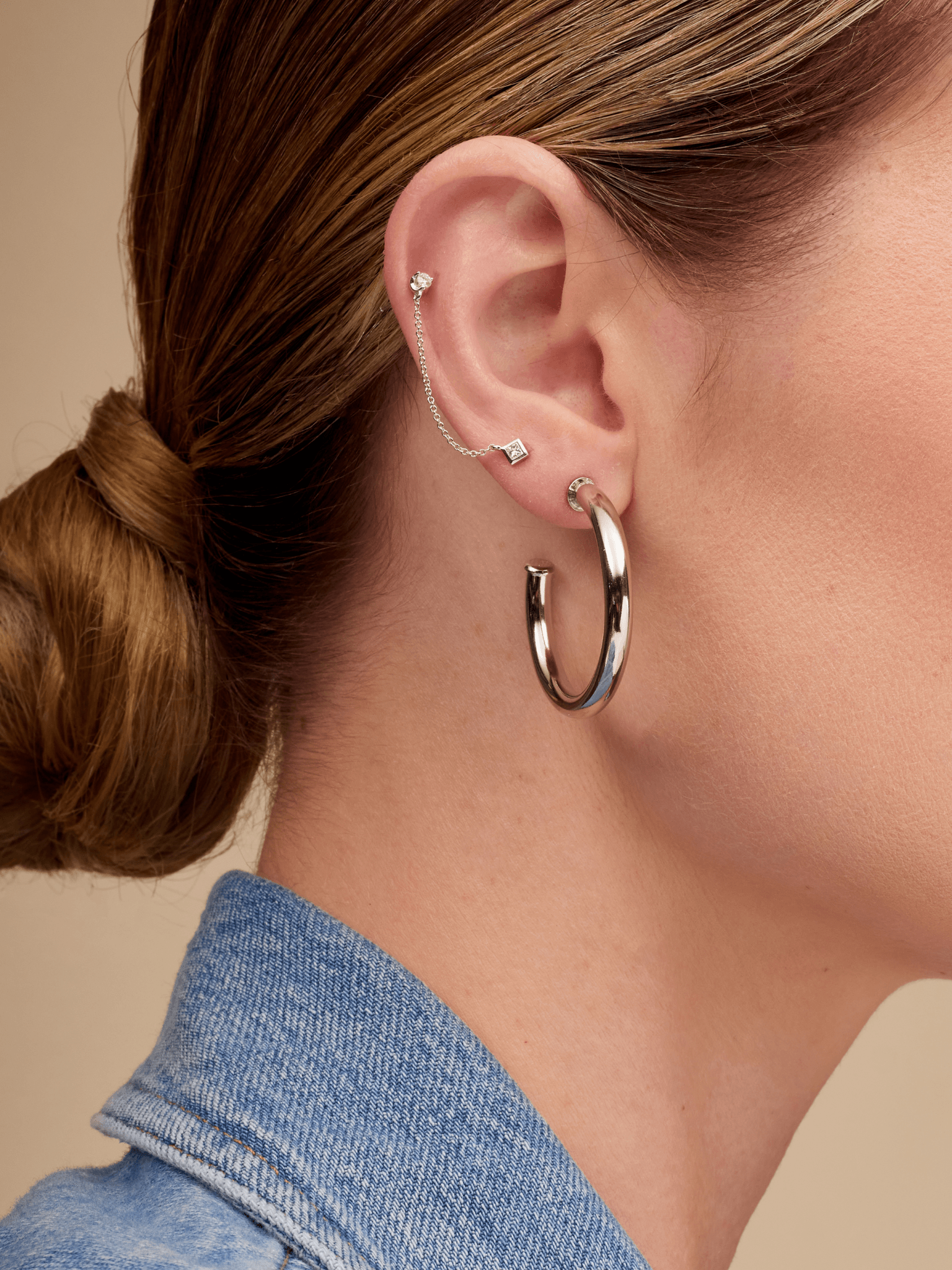 Double Bezel Drop Stud Earrings – J&CO Jewellery